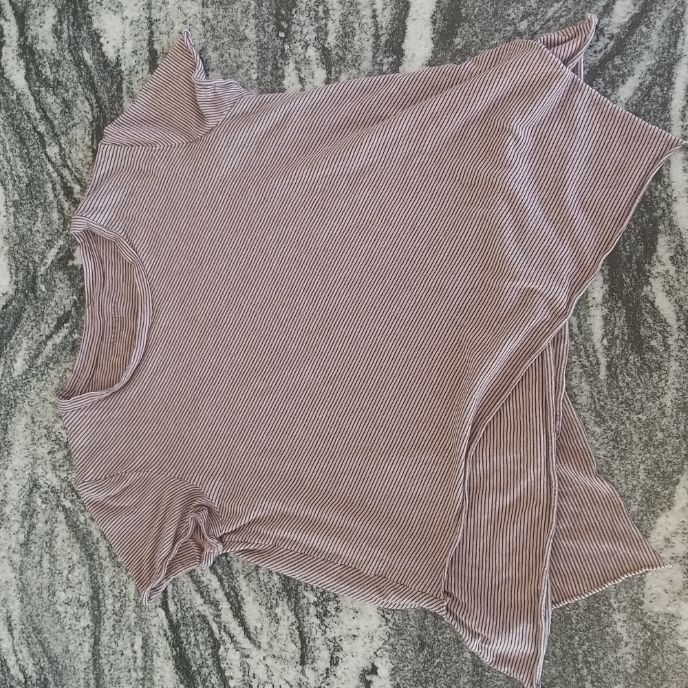 (M) ALL SAINTS Assymetrical Daisy Stripe Tee Soft Comfy Casual Relaxed Fit